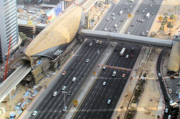 Images Of Dubai Metro. Aerial view of Dubai Metro
