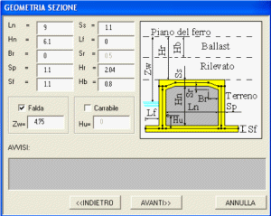 Cross-section properties dialog